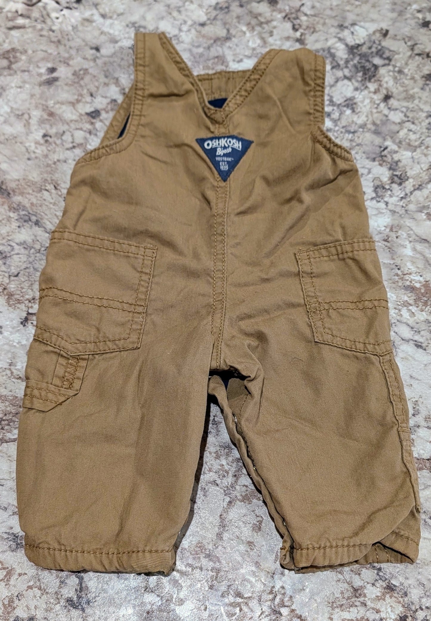 Oshkosh Khaki Overalls 3 mos