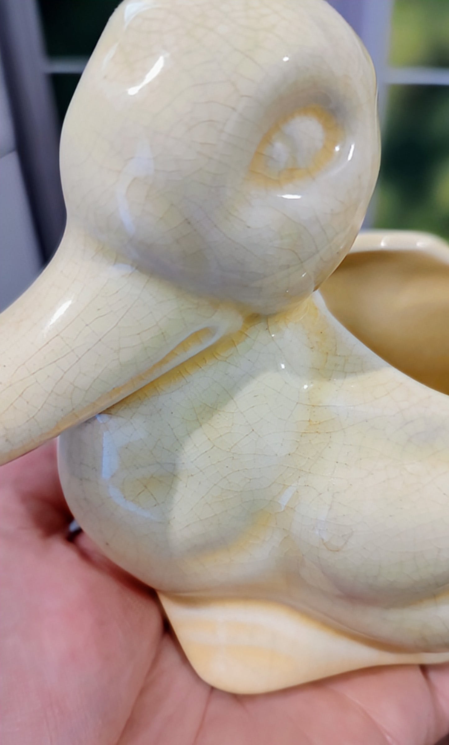 Vintage Yellow Duck Planter