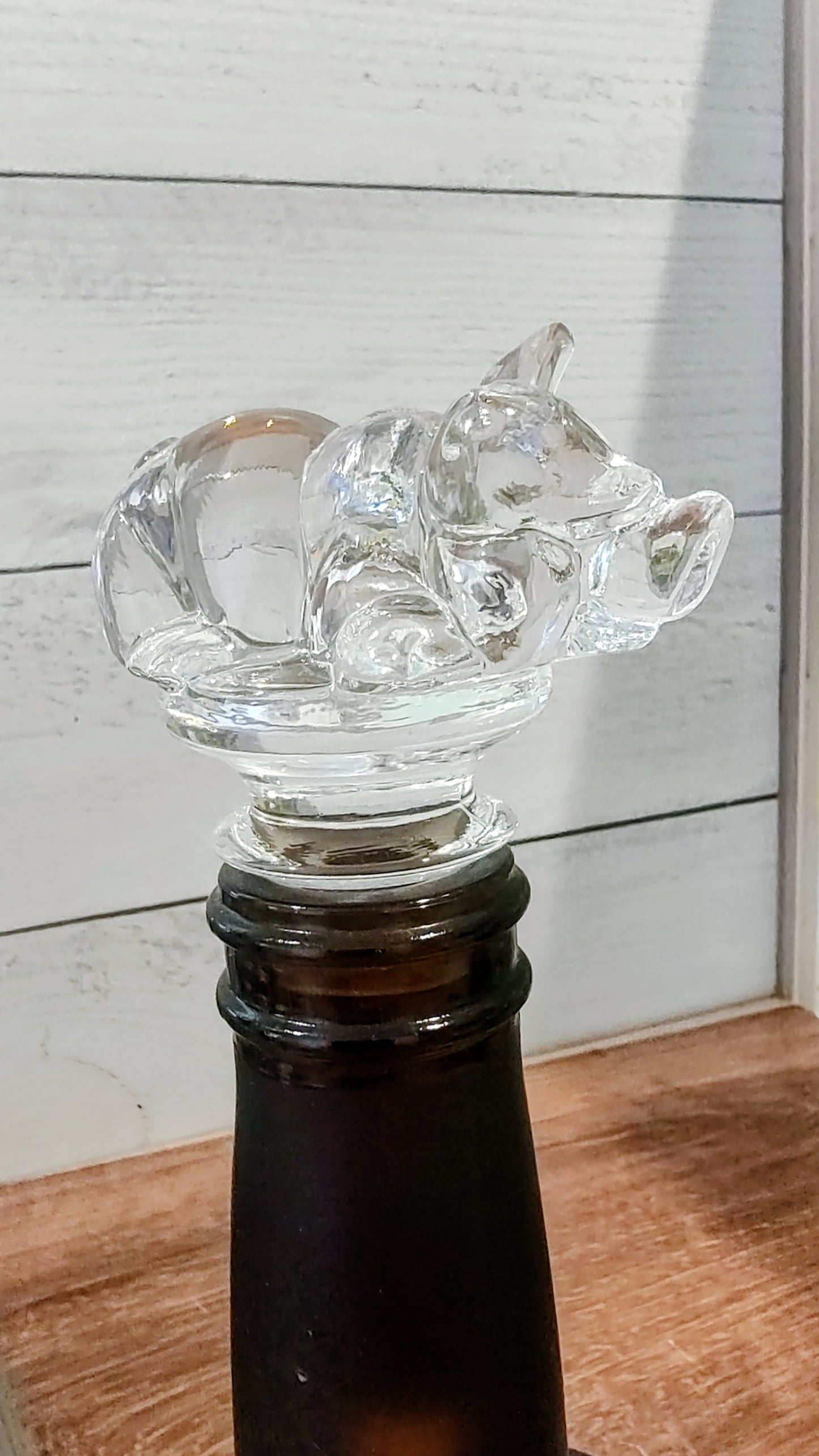 Mikasa Glass Pig Bottle Stopper