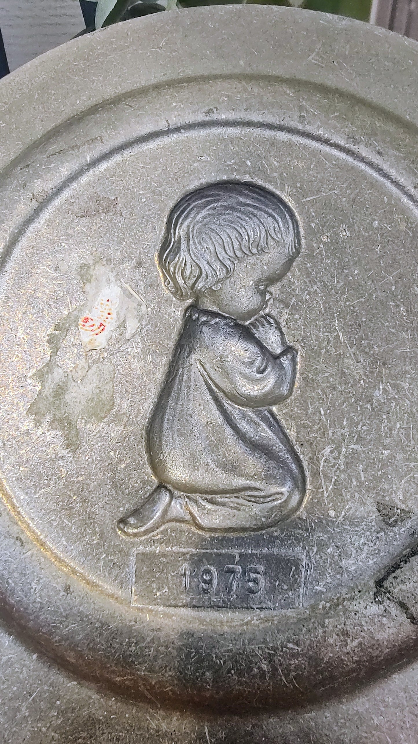 Pewter Praying Girl Plate
