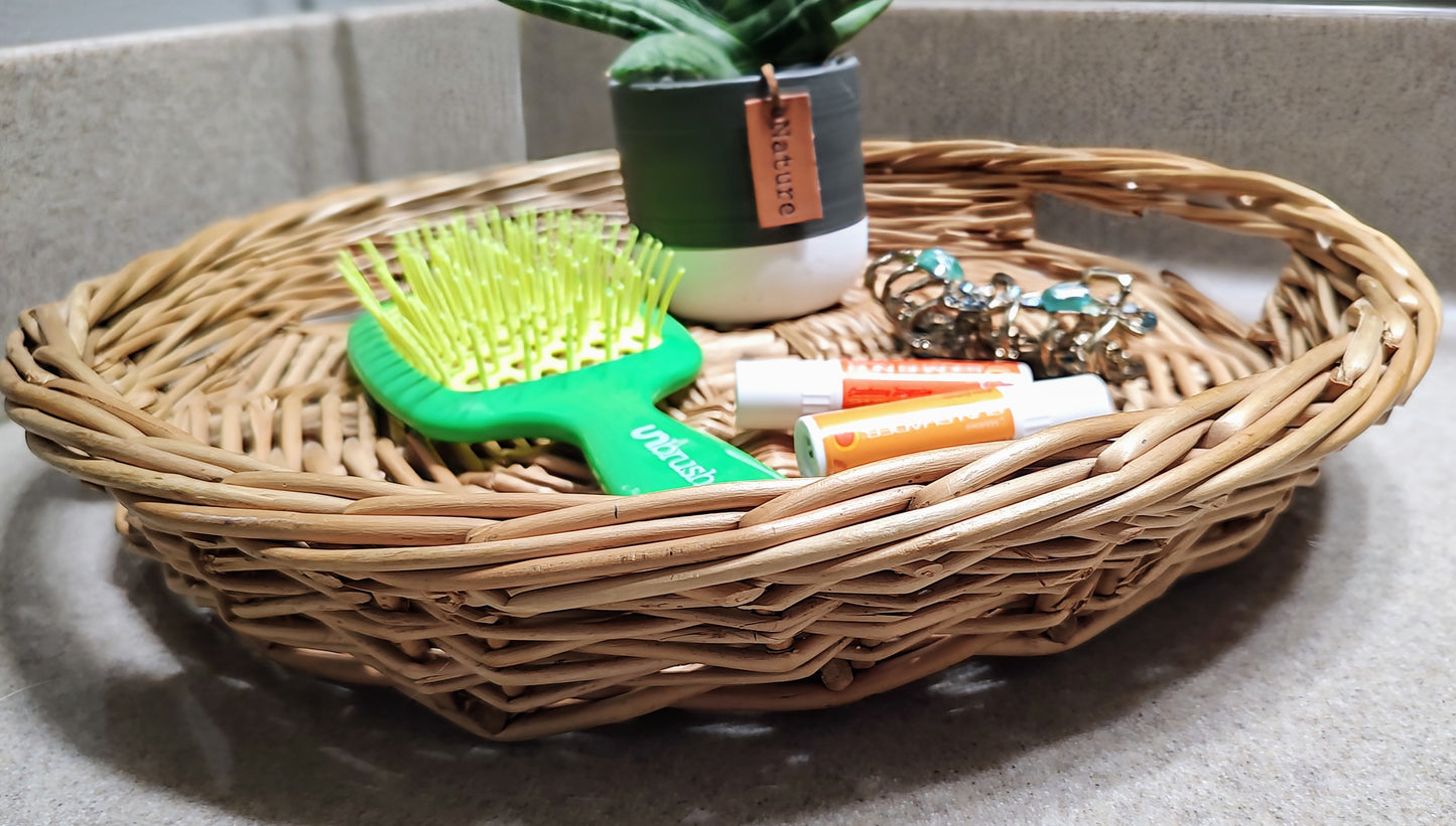 Round Wicker Tray