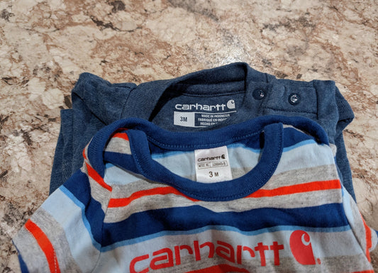 2 Baby Carhartt Onesies Size 3 mos