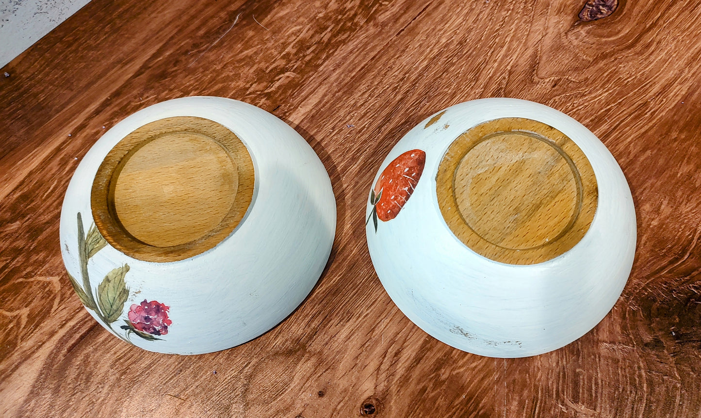 Painted Wood Bowls (set of two)