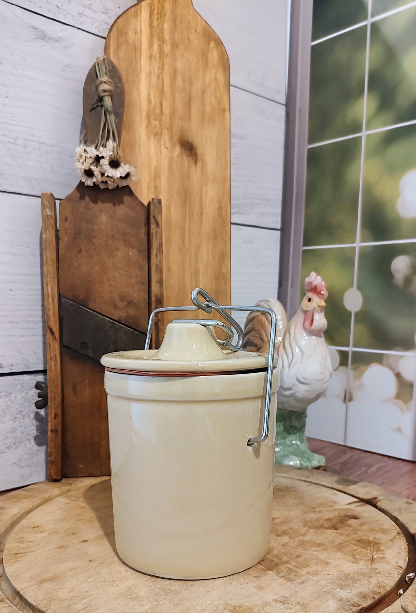 Pale Yellow Cream Cheese Crock