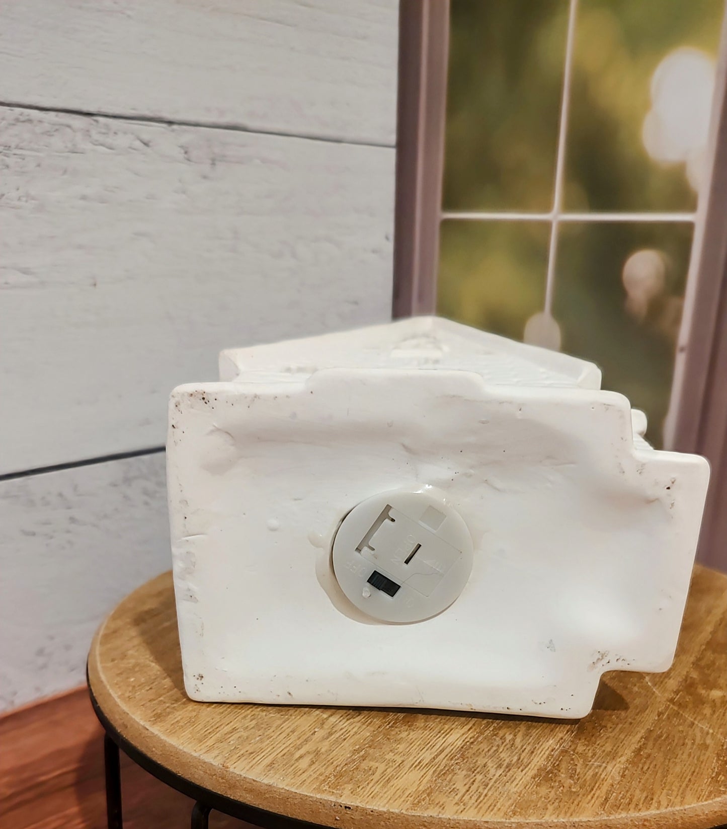 Unglazed Ceramic House with battery light