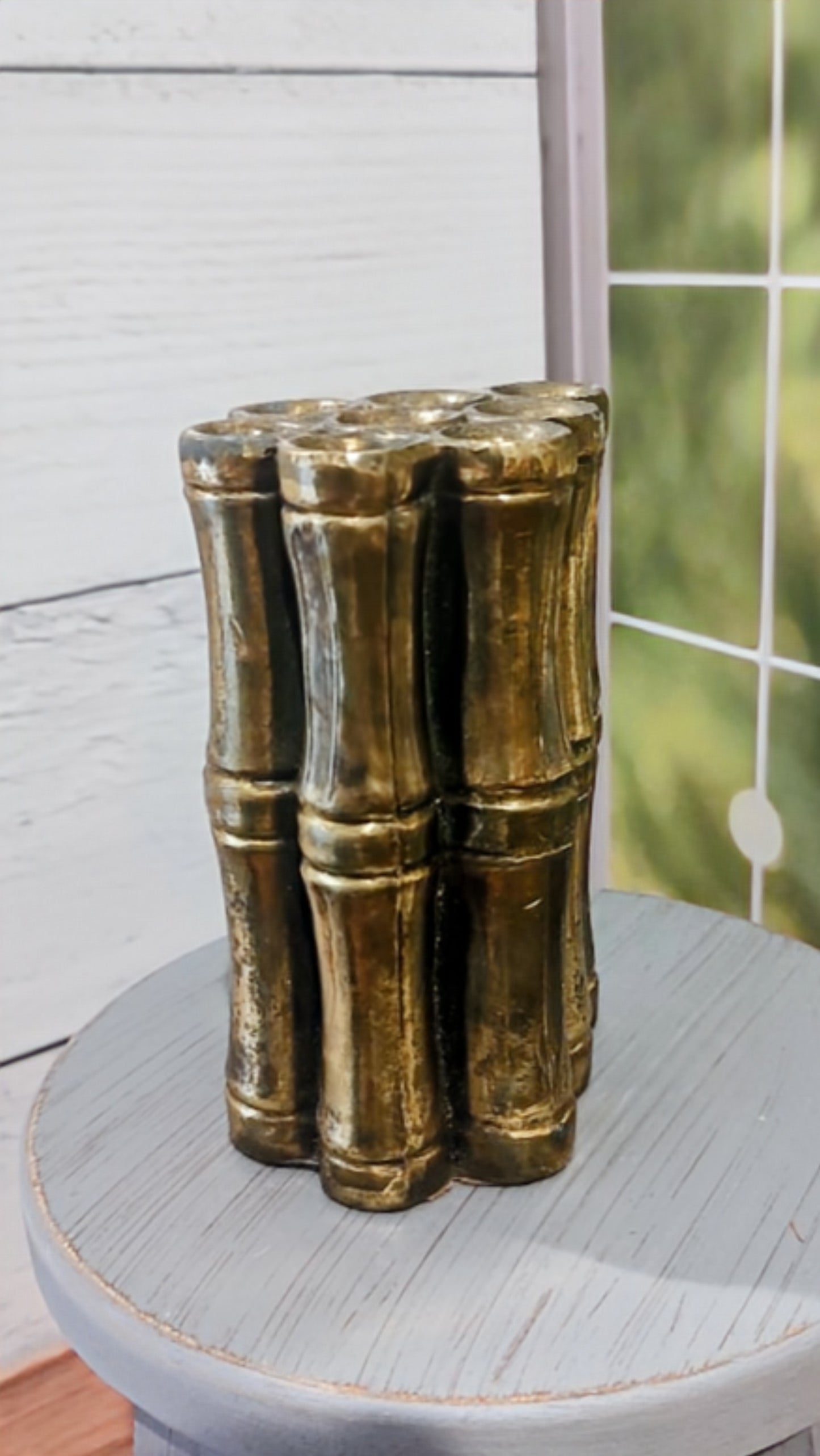 Mid-Century Vintage Brass Bamboo Sculpture