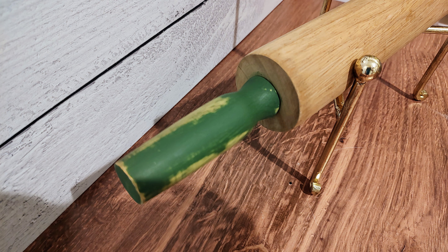Green Handled Vintage Rolling Pin