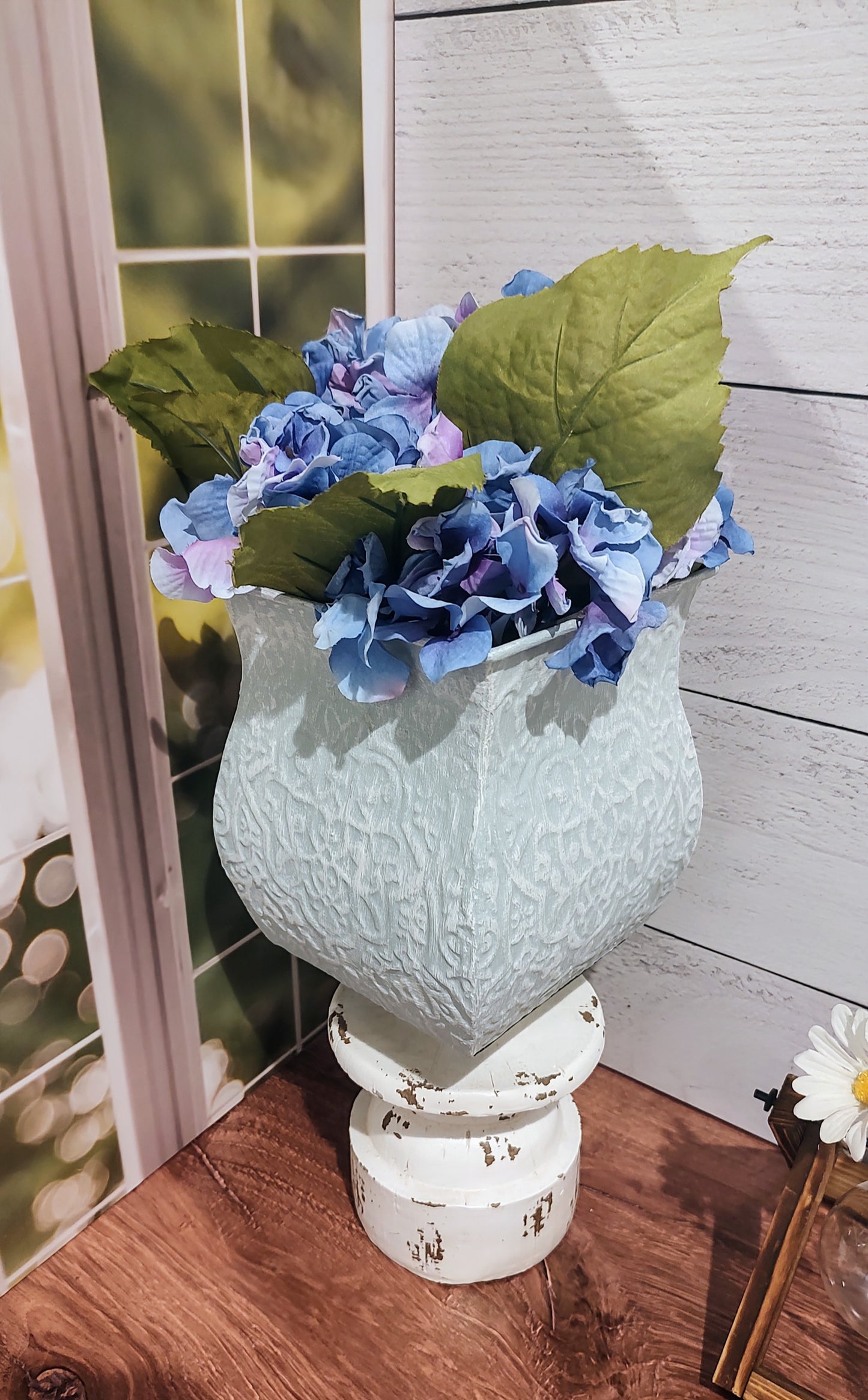 Metal Planter with Floral