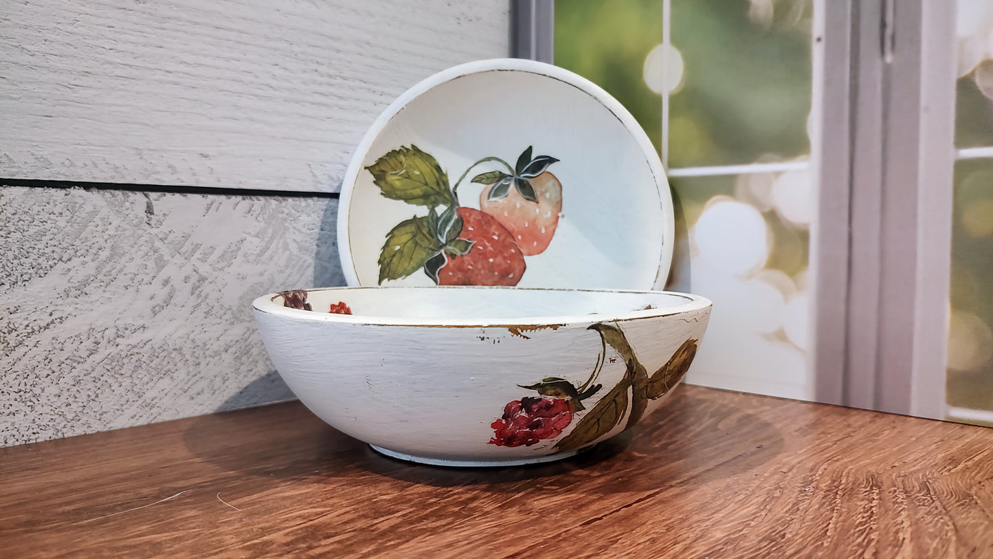 Painted Wood Bowls (set of two)
