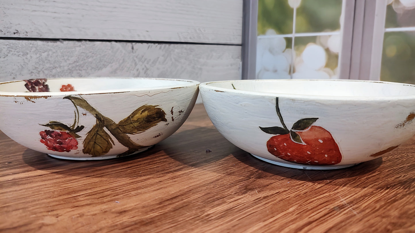 Painted Wood Bowls (set of two)