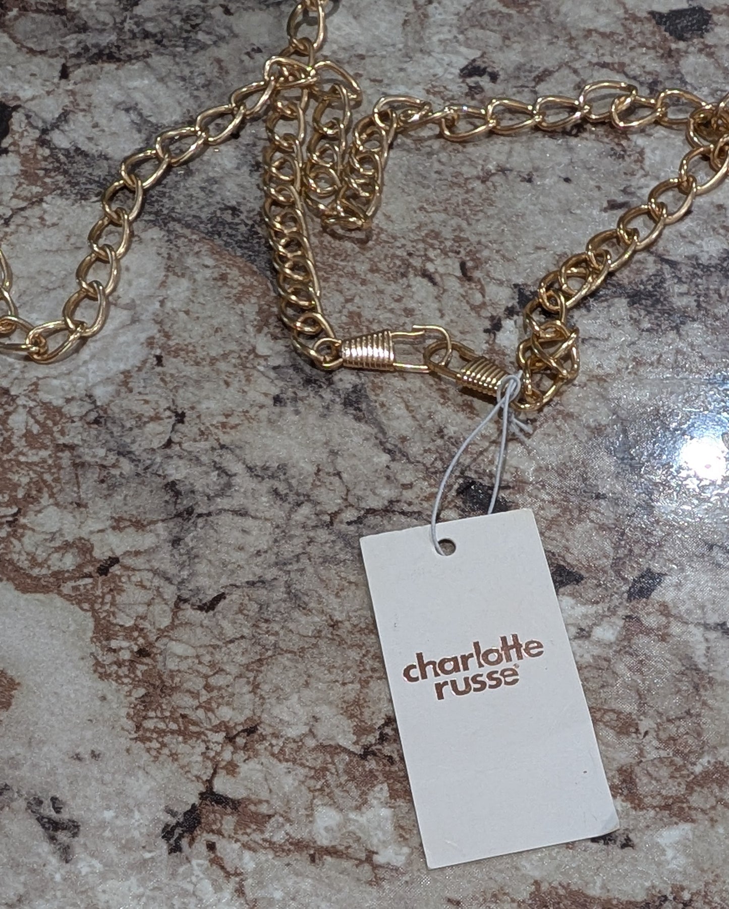 Charlotte Russe PVC Purse with Gold Chain Strap/Crossbody