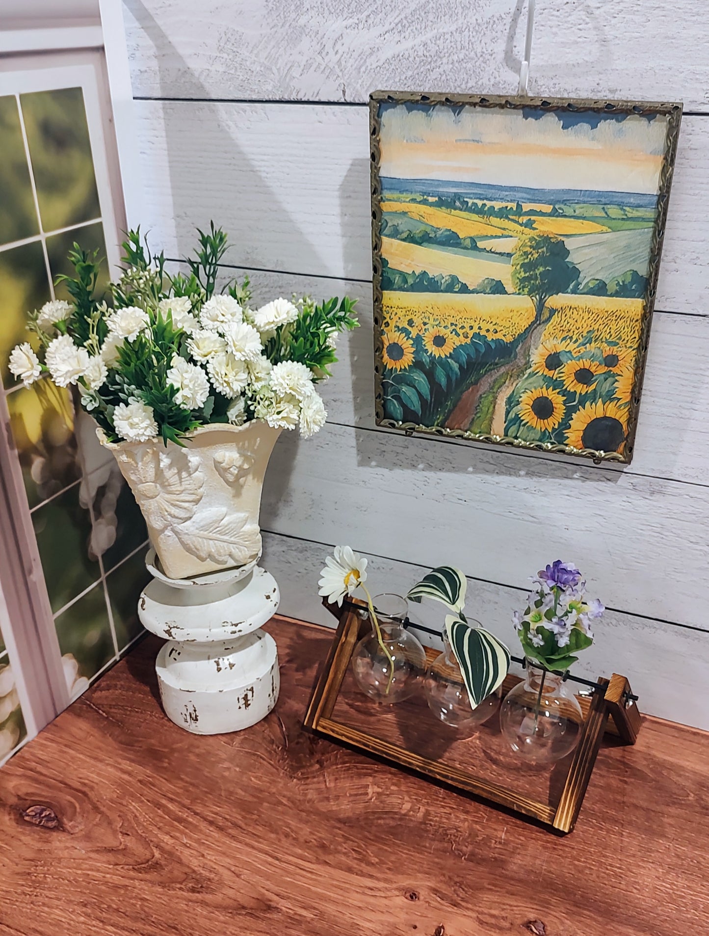 Yellow Flower Planter w/Floral