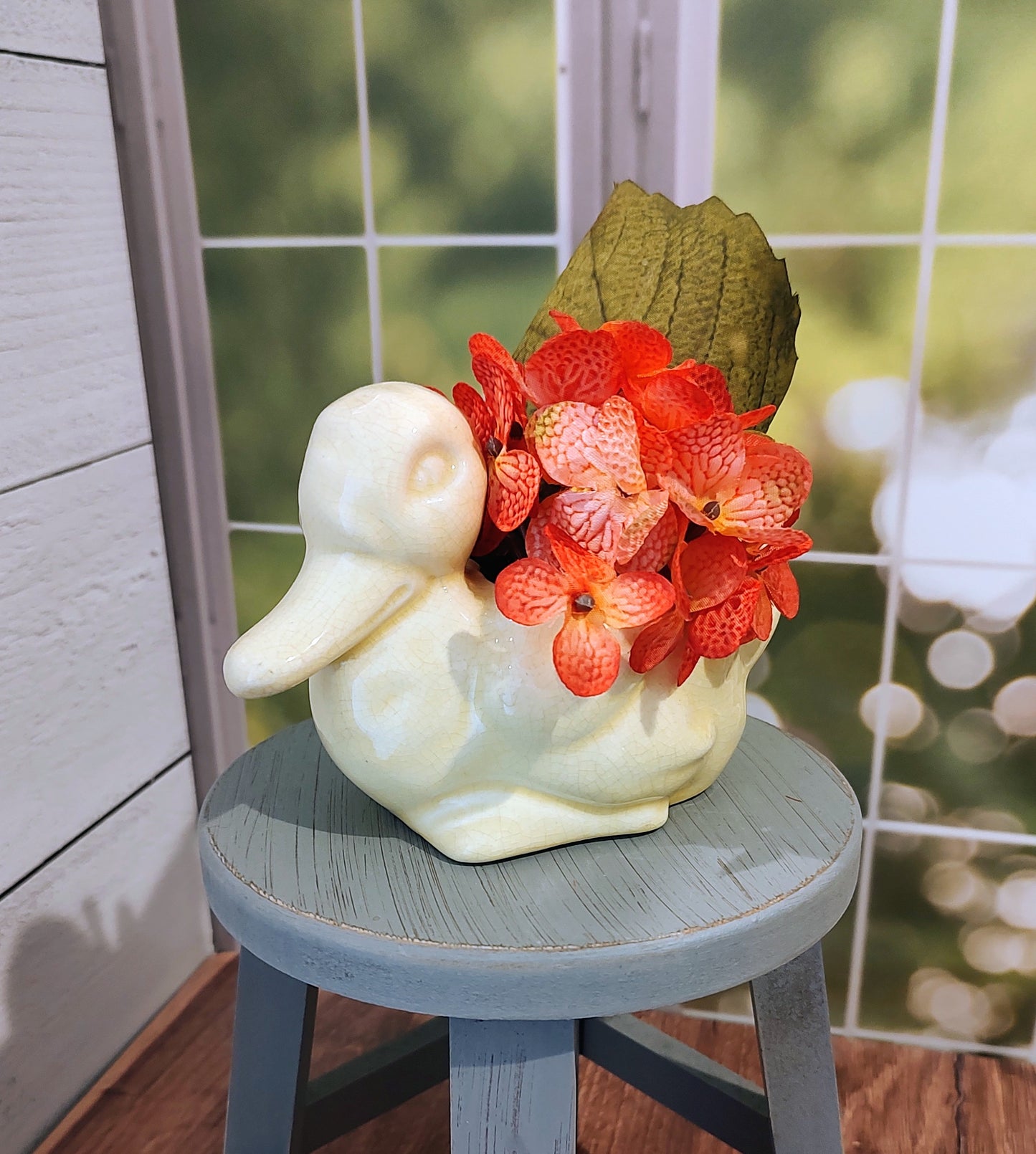 Vintage Yellow Duck Planter
