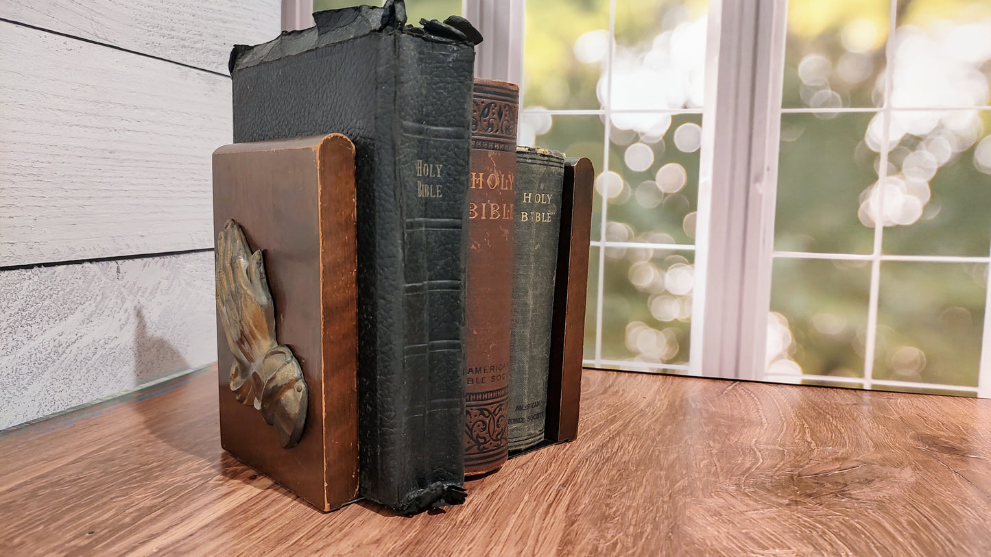 Vintage Praying Hands Bookends