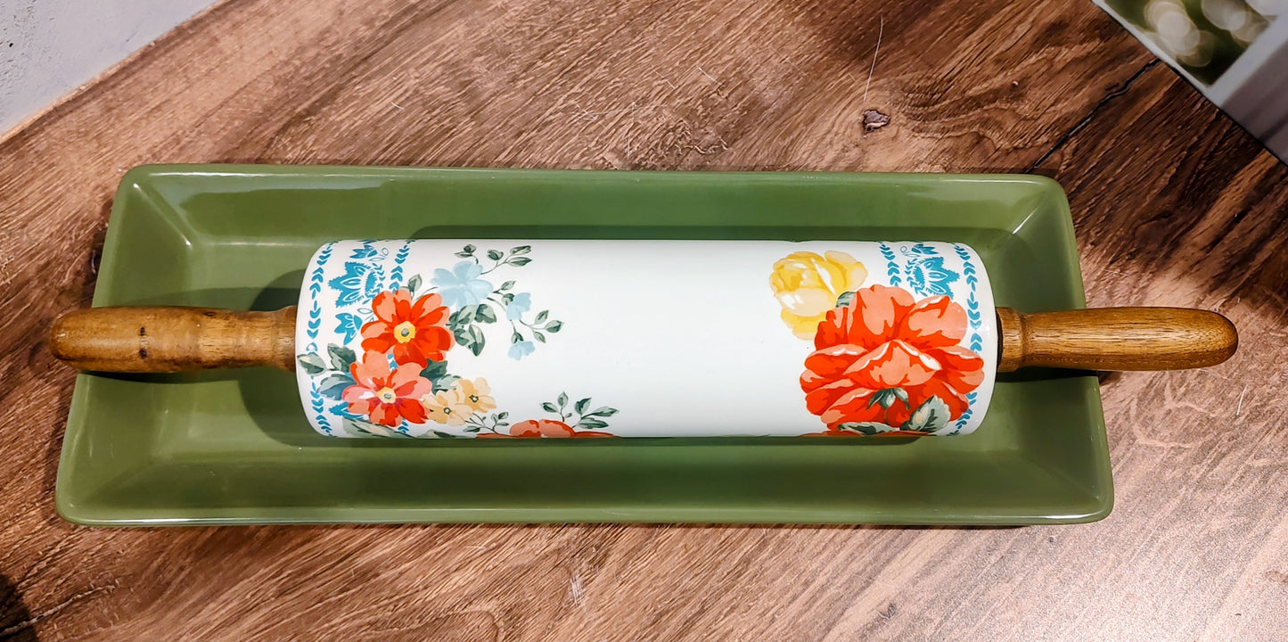 Pampered Chef Simple Additions Green Serving Tray