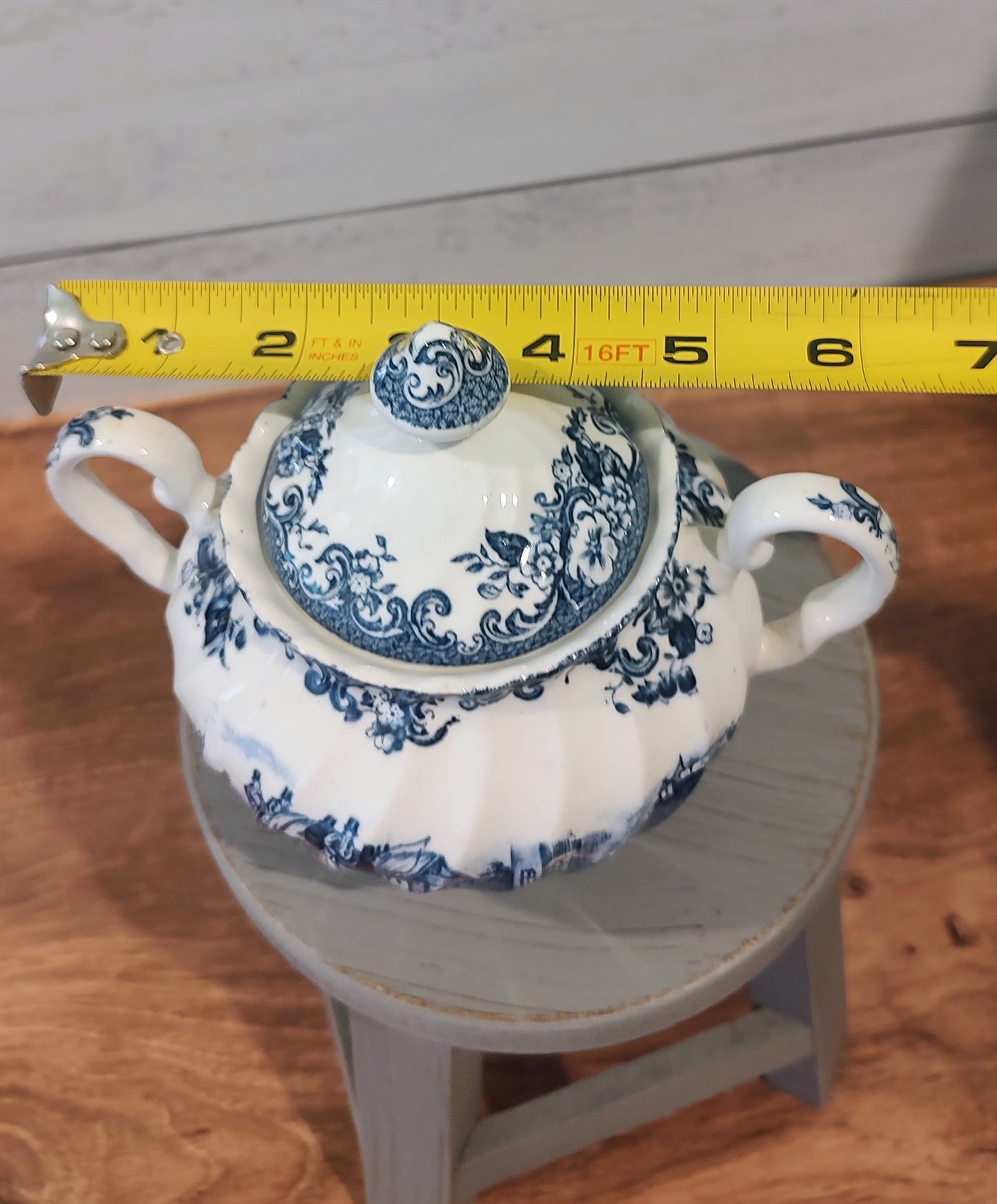 Large Johnsons Bros Coaching Scenes Sugar Dish