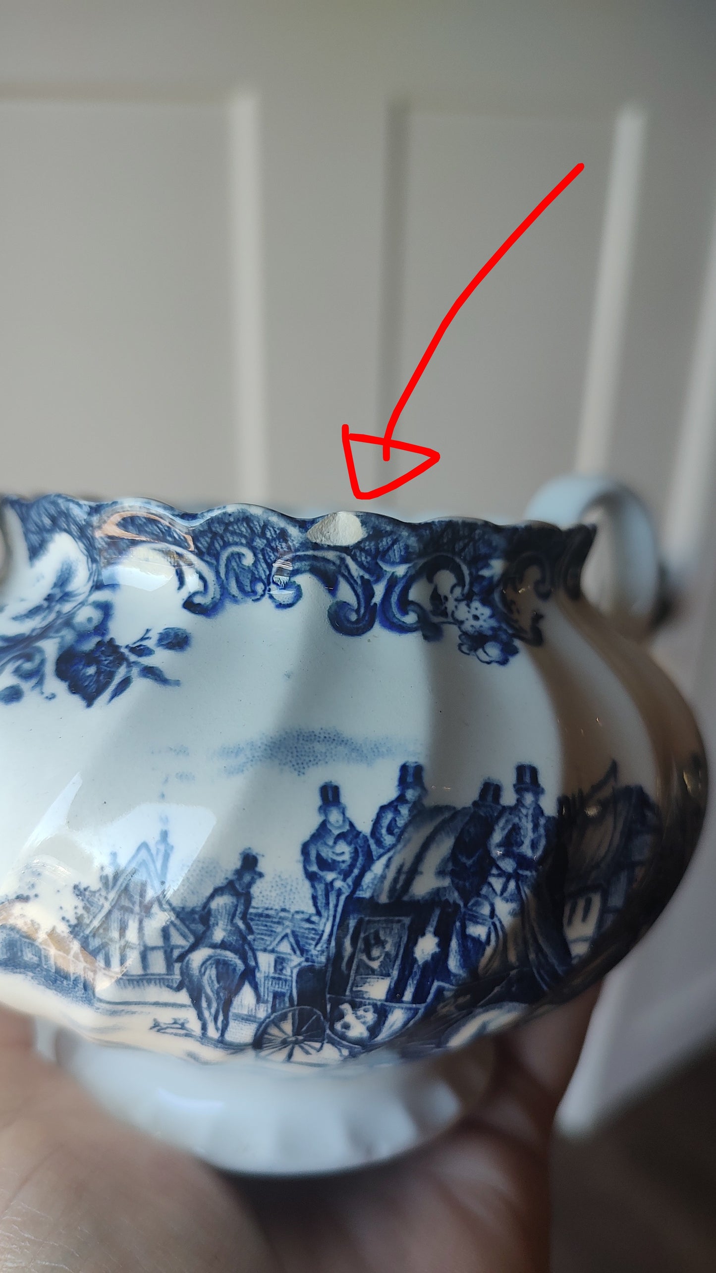 Large Johnsons Bros Coaching Scenes Sugar Dish