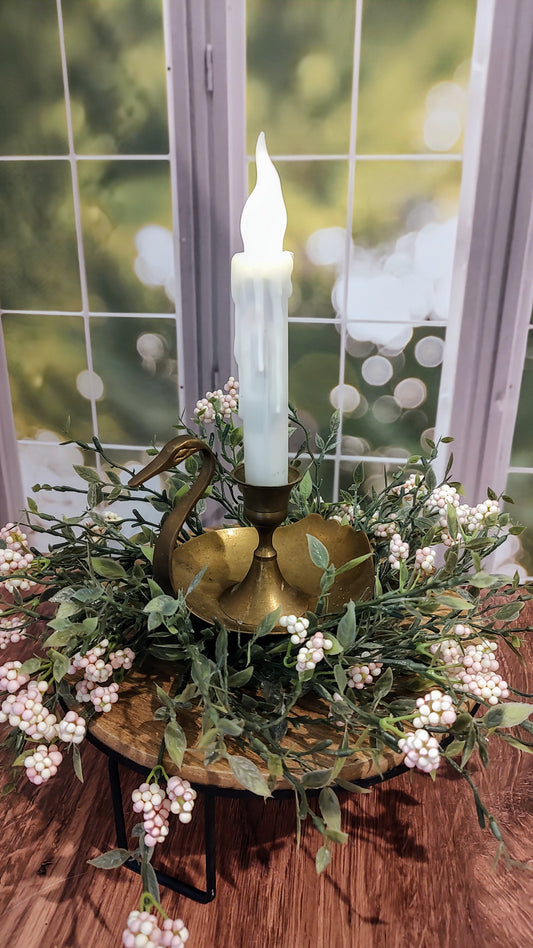 Brass Swan Candle Holder