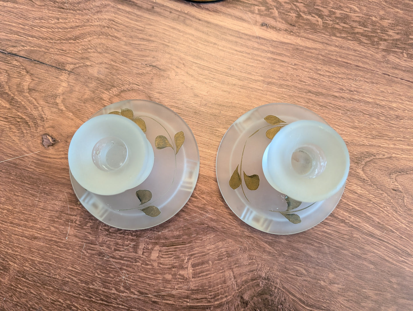 Hand Painted Frosted Candle Holders