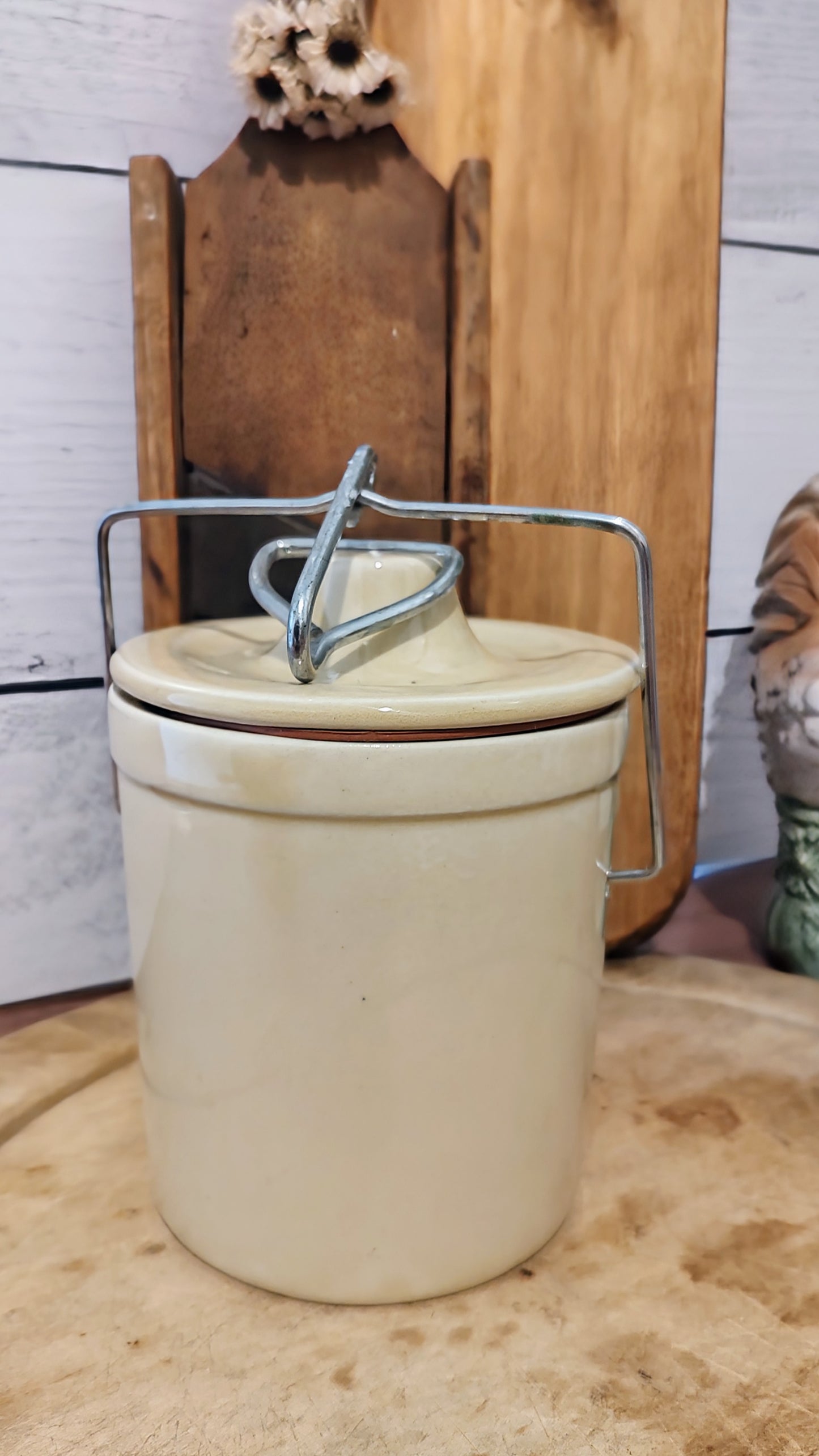 Pale Yellow Cream Cheese Crock