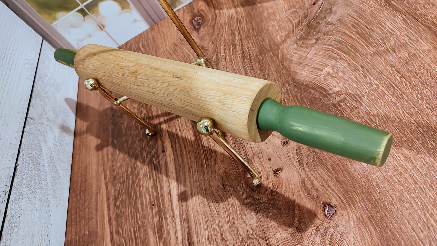 Green Handled Vintage Rolling Pin