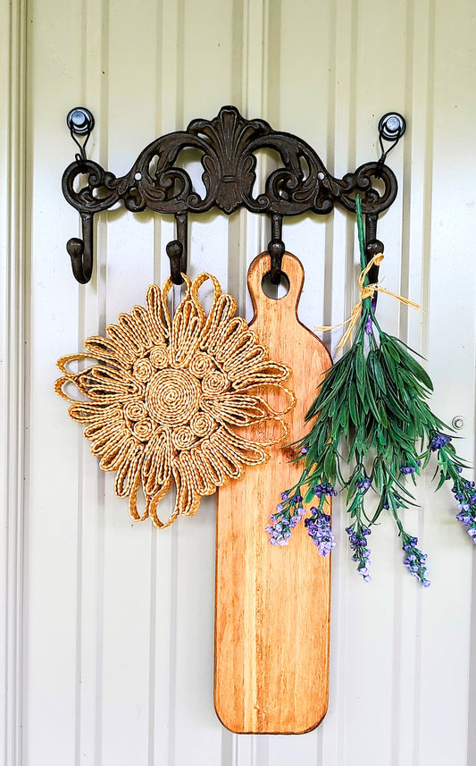 Cast Iron Four Hook Wall Hanging