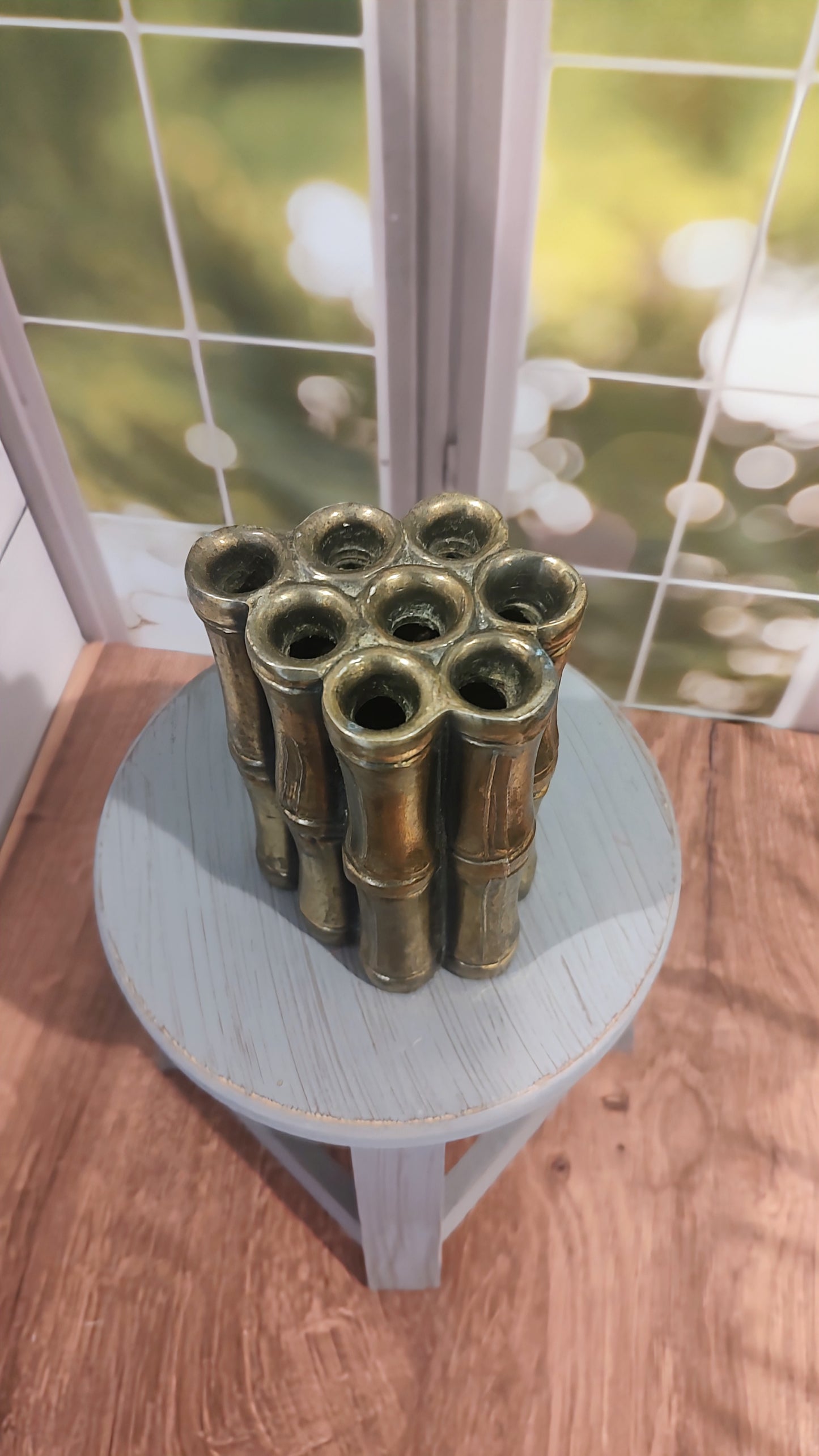 Mid-Century Vintage Brass Bamboo Sculpture