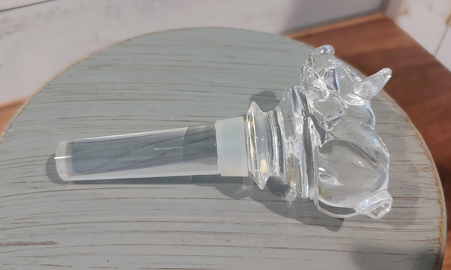 Mikasa Glass Pig Bottle Stopper