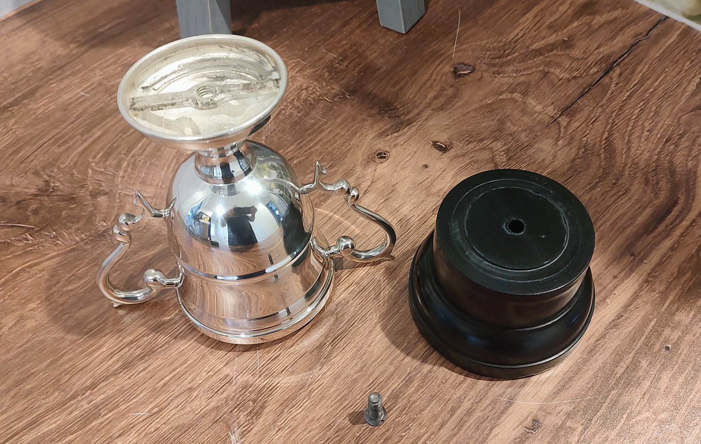 Trophy Silver Metal with Black Metal Base