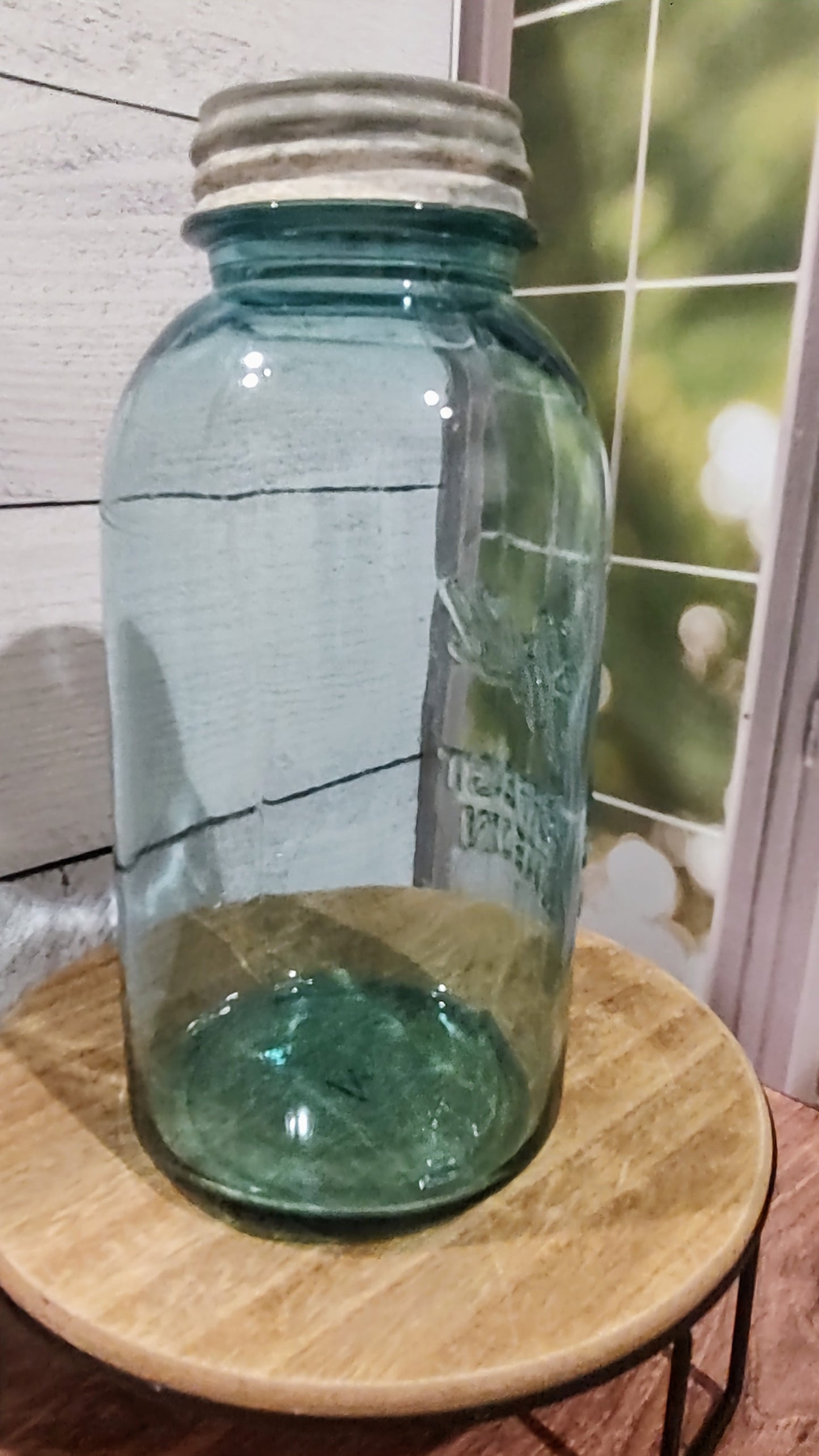 Antique/Vintage 1/2 Gallon Blue Ball Jar