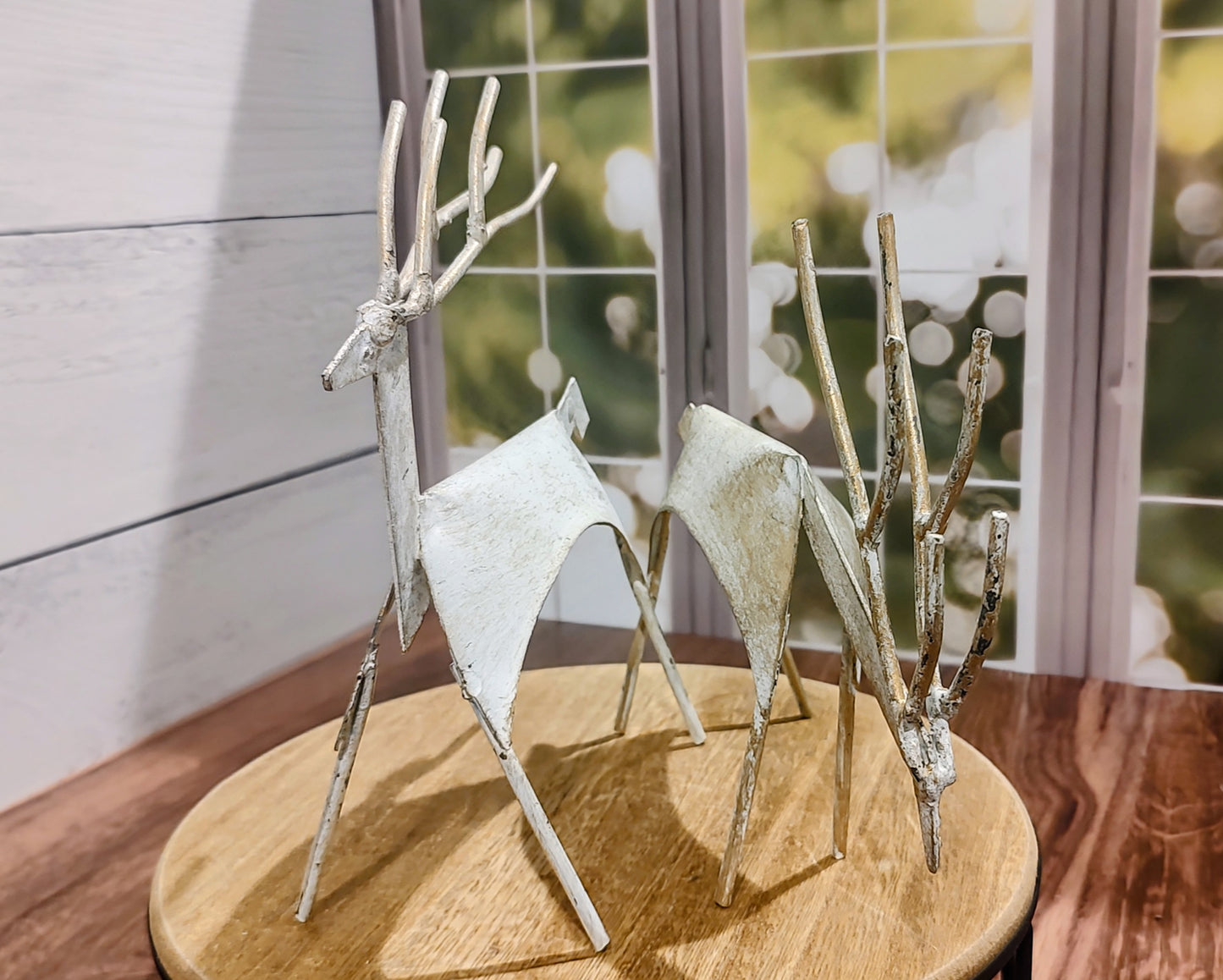 Pair of Metal Primitive Style Deer