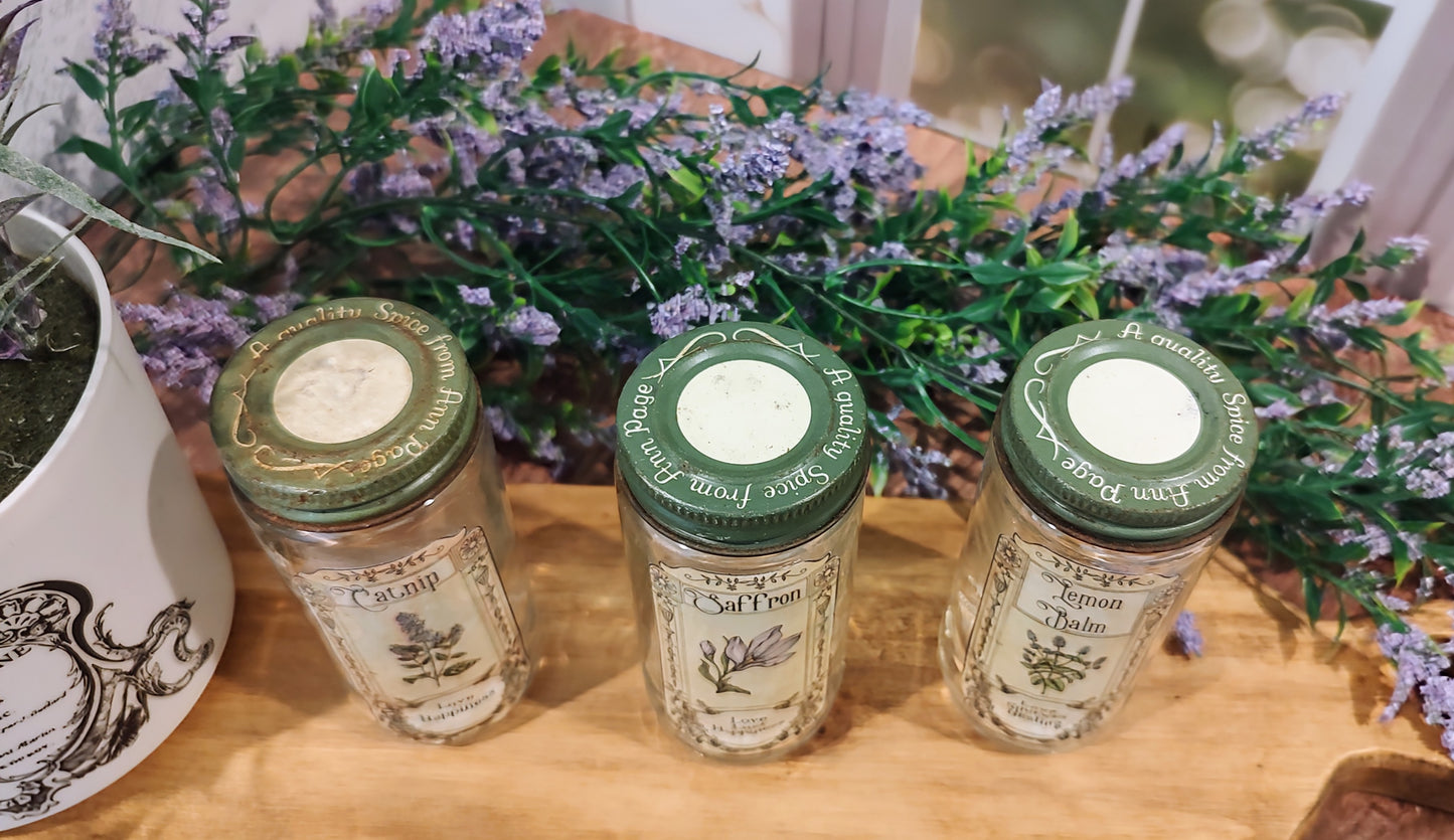 Decoupaged Vintage Spice Jars (set of 3)
