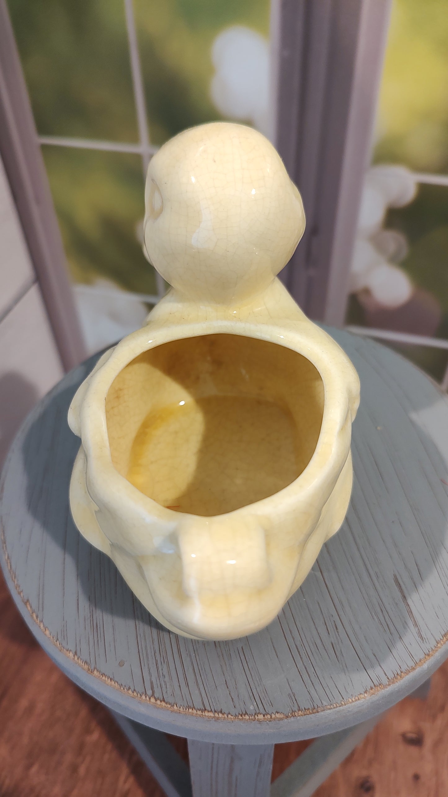 Vintage Yellow Duck Planter