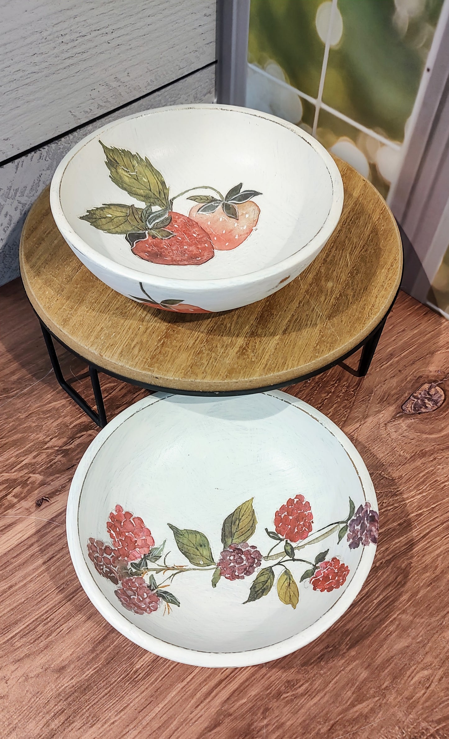 Painted Wood Bowls (set of two)