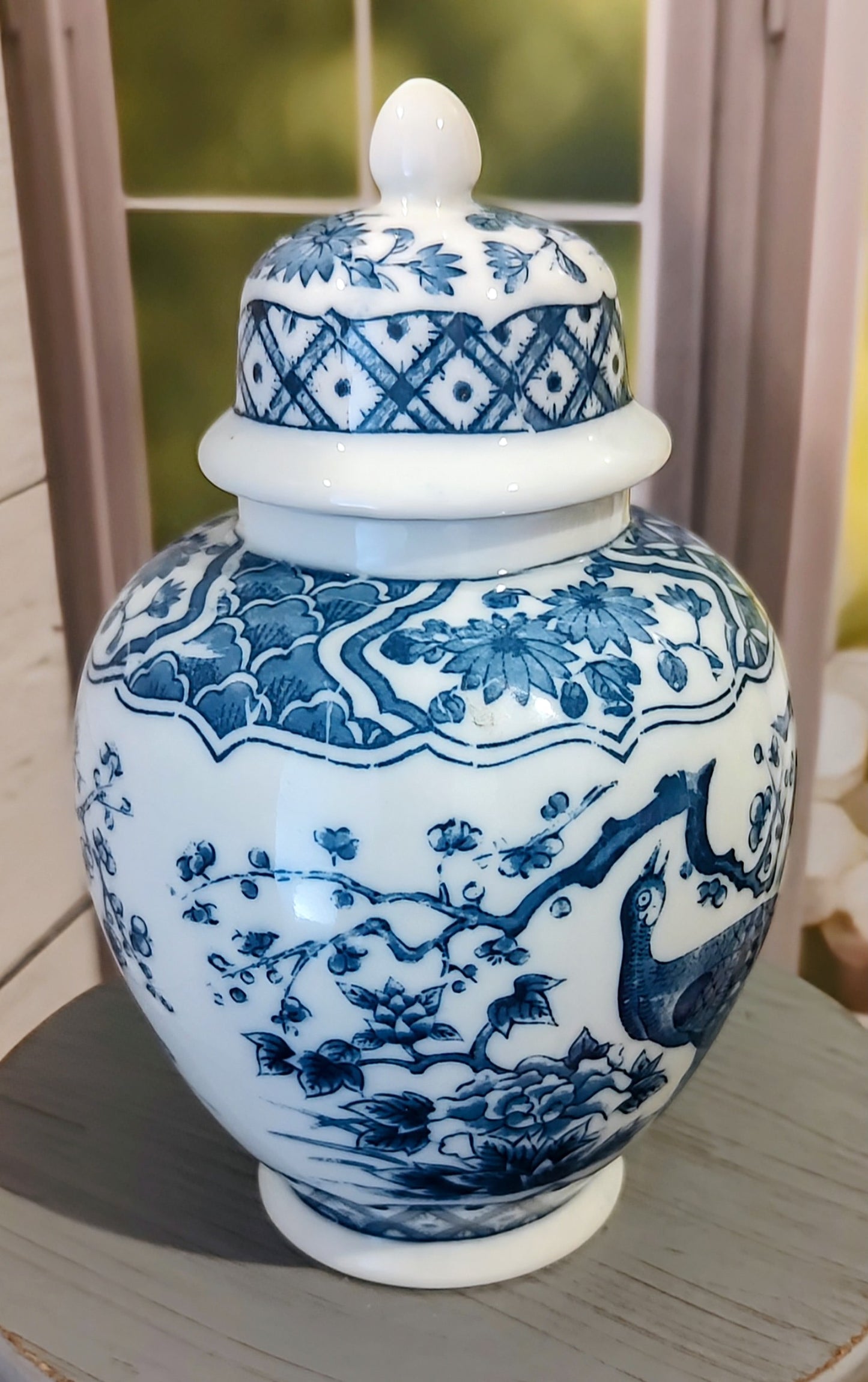 Japanese Peacock Ginger Jar