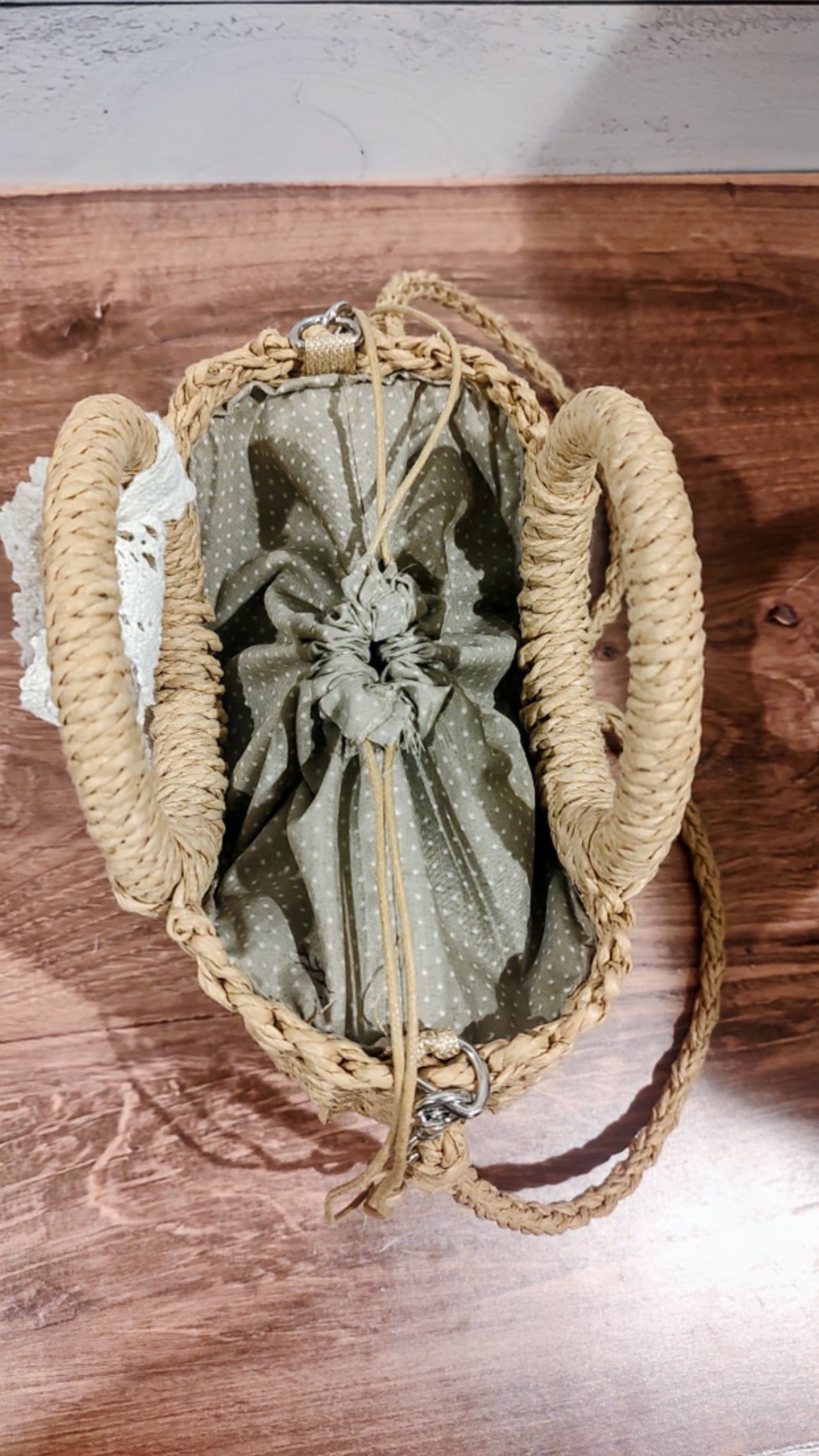 Half Moon Straw Rattan Hand bag