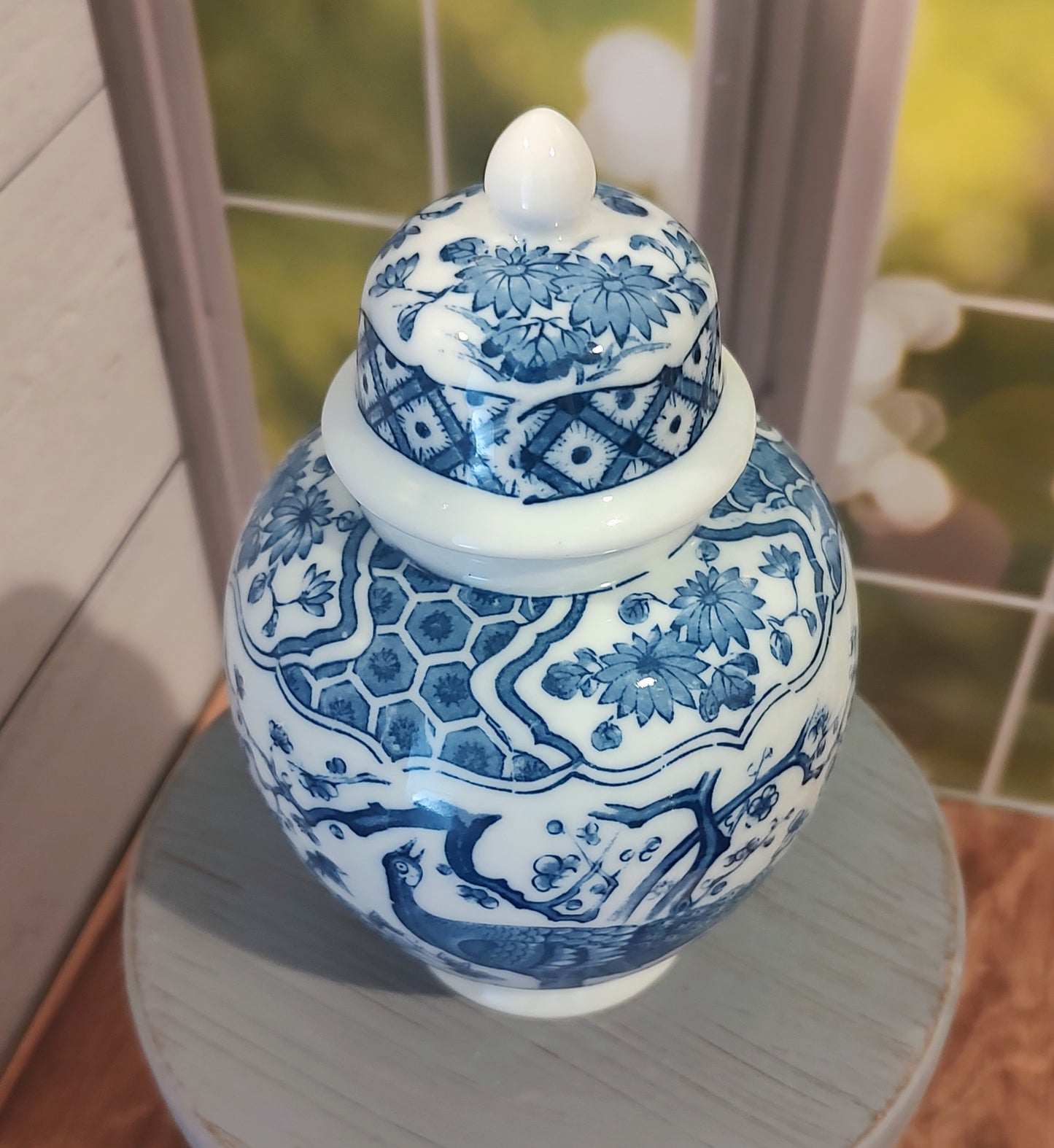 Japanese Peacock Ginger Jar