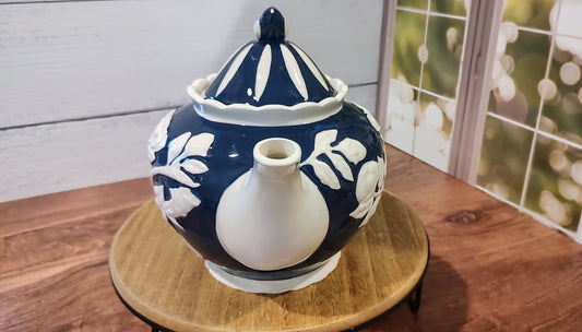 Blue and White Floral Tea Pot from Cracker Barrel