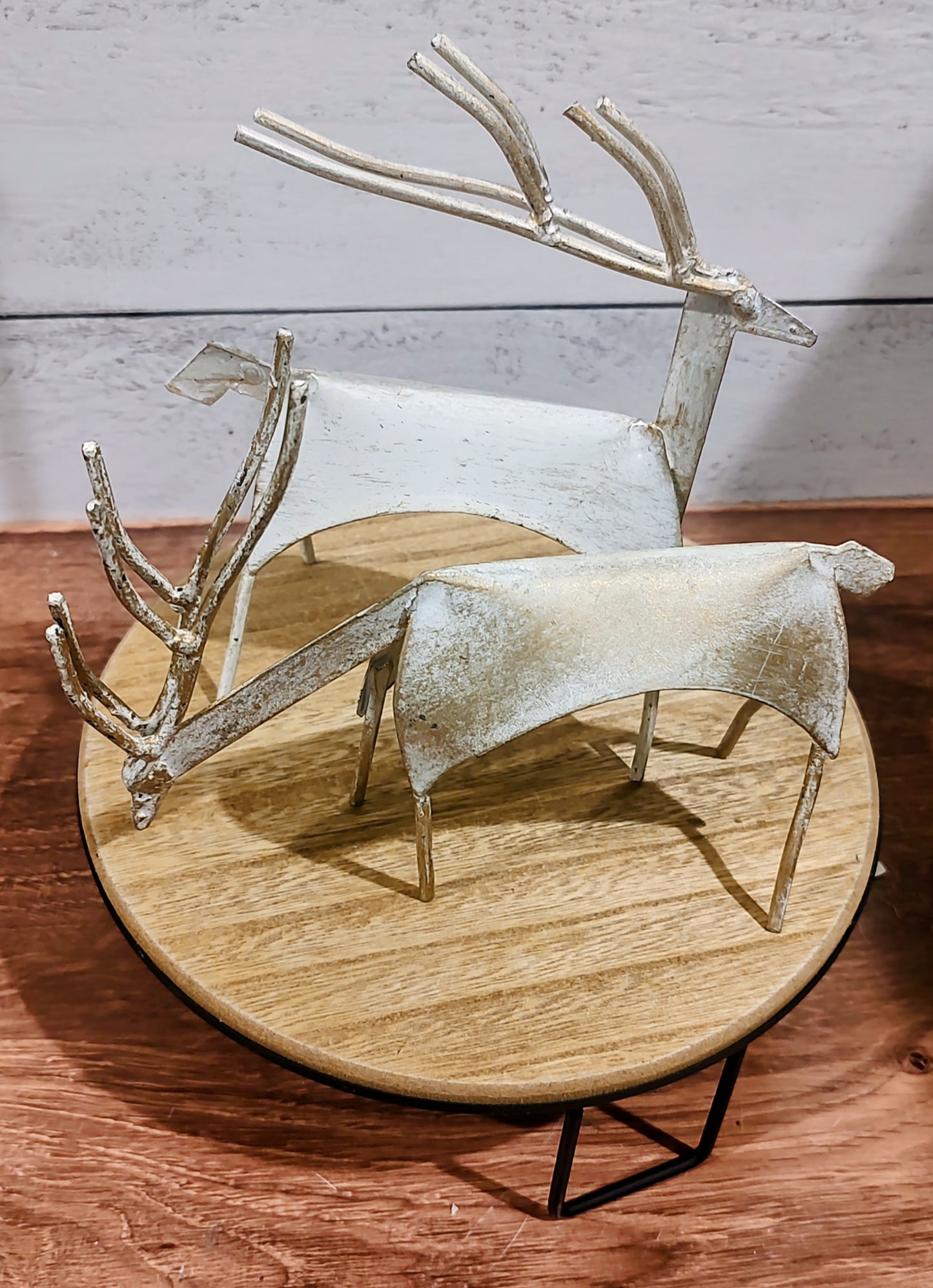Pair of Metal Primitive Style Deer