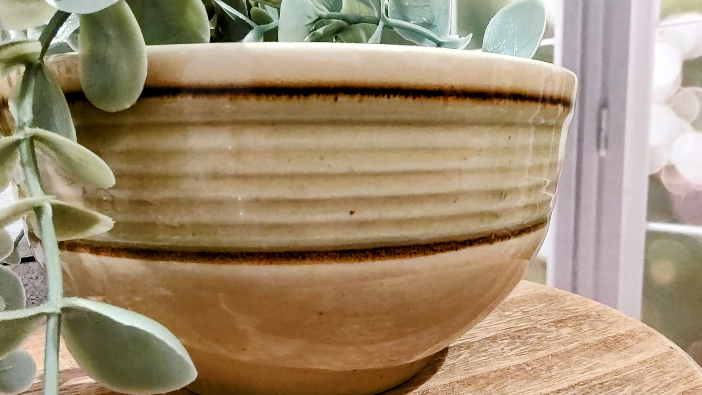 Gibson Retreat Green Pattern Cereal, Serving, Mixing Bowl