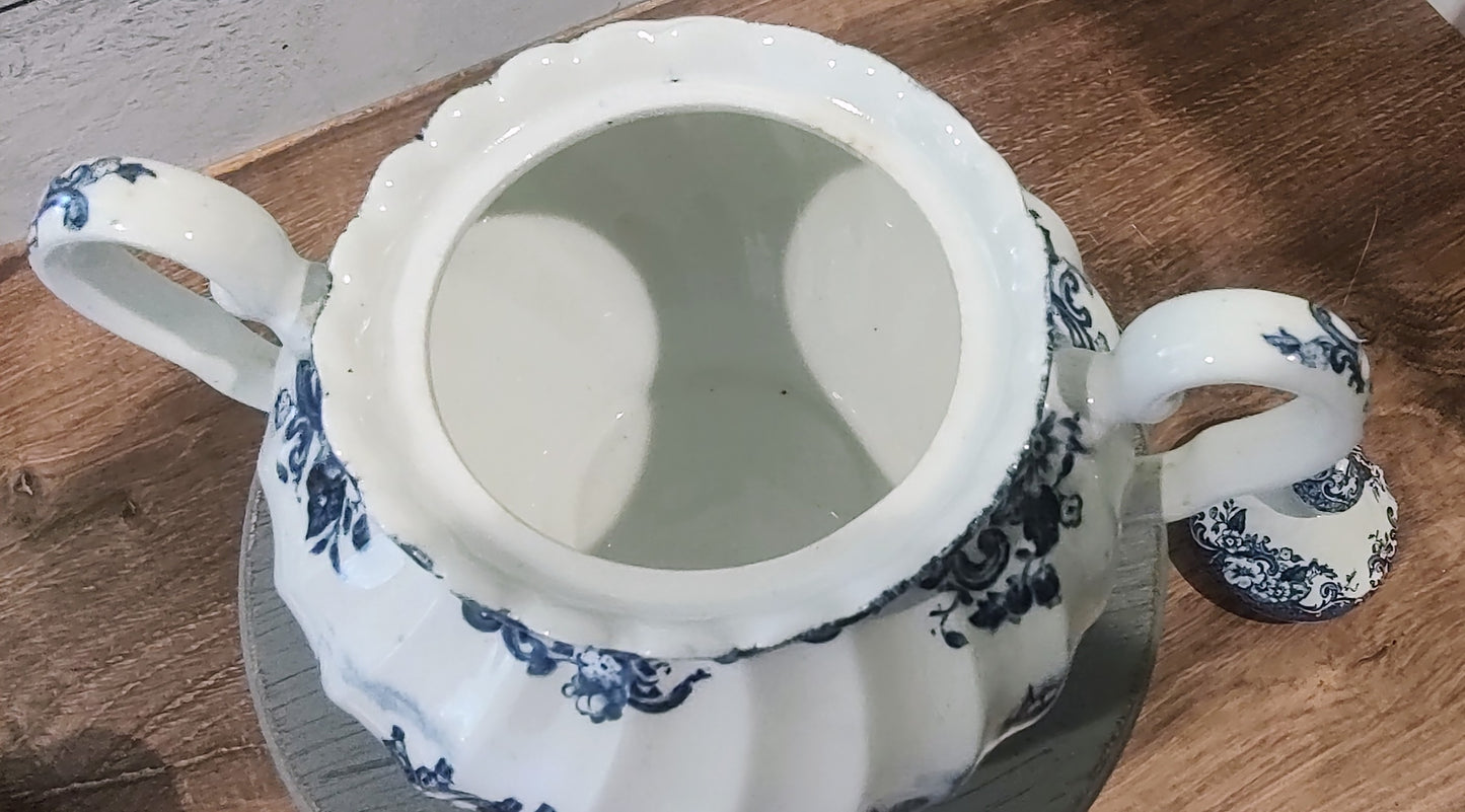 Large Johnsons Bros Coaching Scenes Sugar Dish