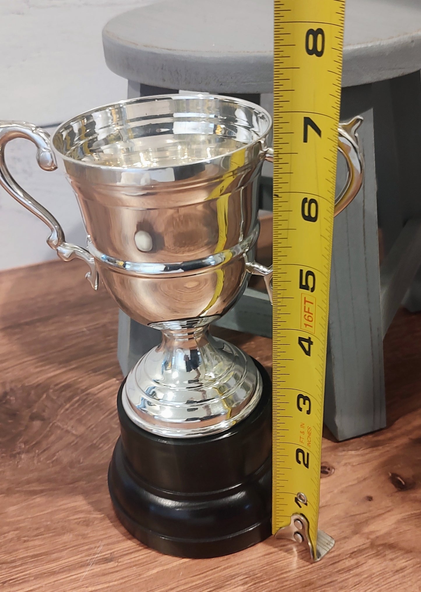 Trophy Silver Metal with Black Metal Base
