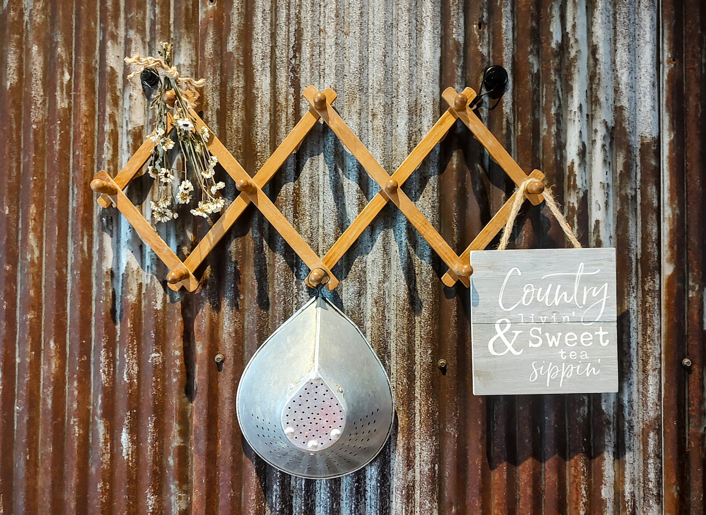 Vintage Wood Peg Rack