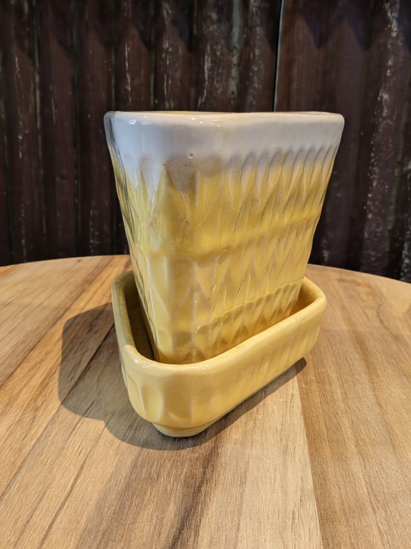 Mid-century Coronet USA Yellow Planter USA