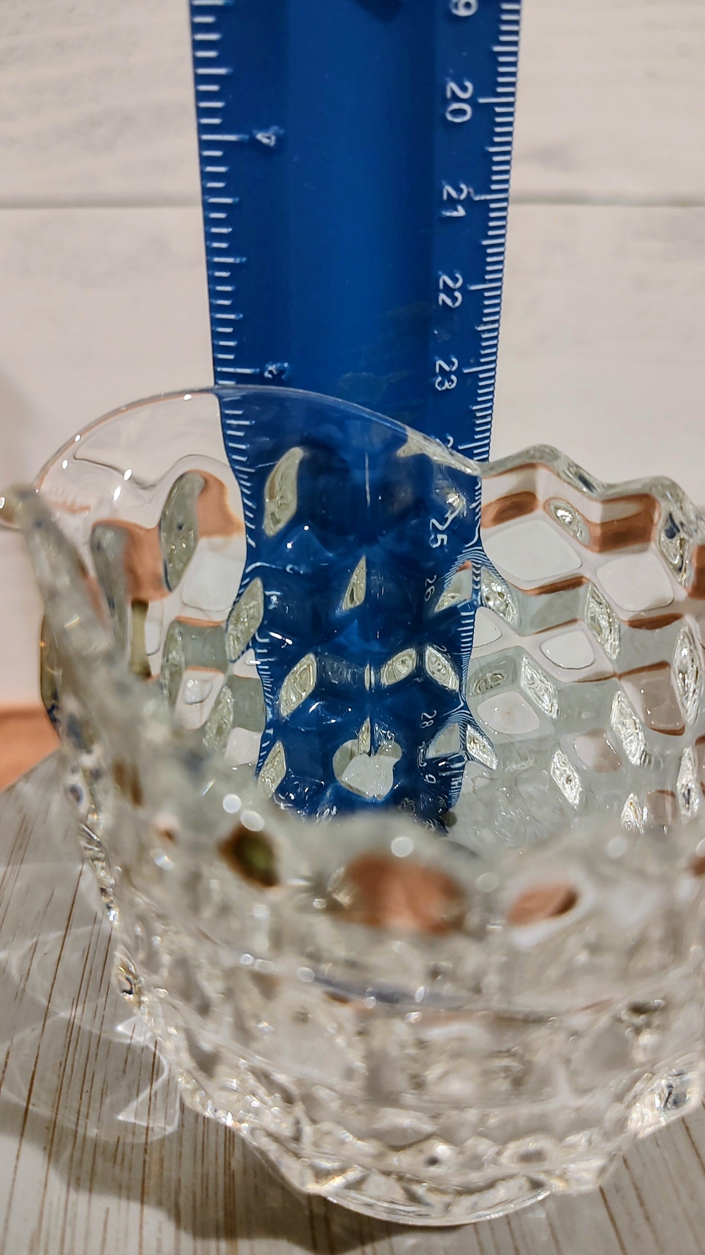 Mini Fostoria Cube Diamond Glass Creamer
