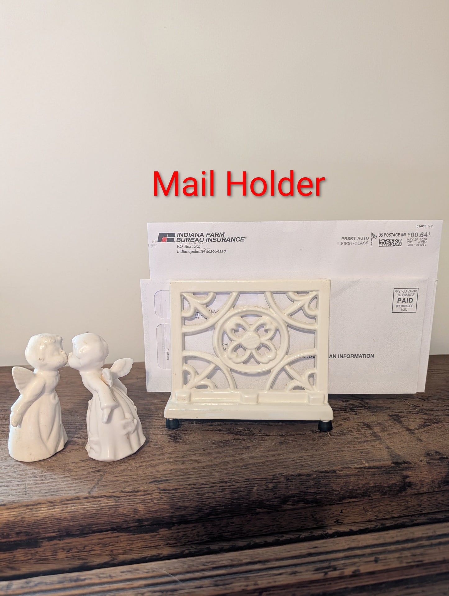 Cast Iron White Enamel Holder