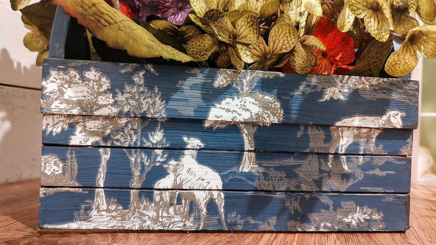 English Toile Blue Tote