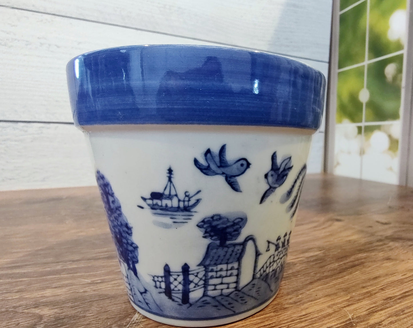 Mini Blue and White Planter