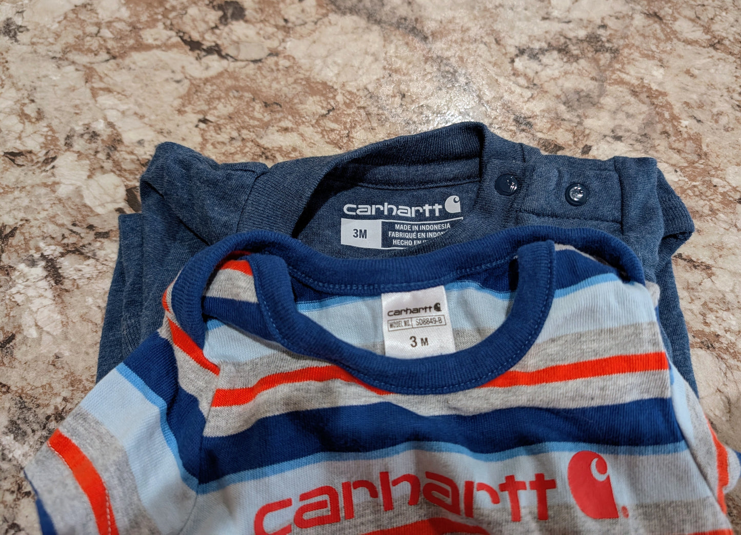 2 Baby Carhartt Onesies Size 3 mos