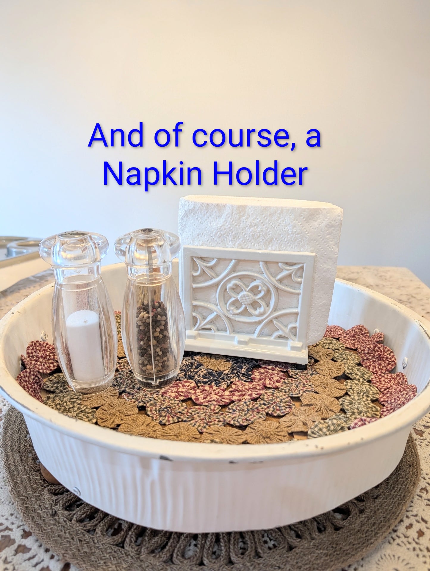 Cast Iron White Enamel Holder